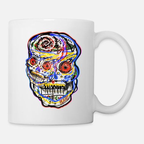 product_image_name-Generic-HEWGE ABSTRACT COLORFUL TWO FACED ORIGINAL SKULL Mug, Haut Qualité , كأس ,كوب مخصص ,هدية عيد ميلاد-1