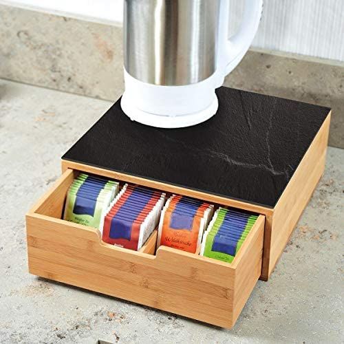 Generic Boîte de rangement en bambou pour capsules de café / thé à prix pas  cher