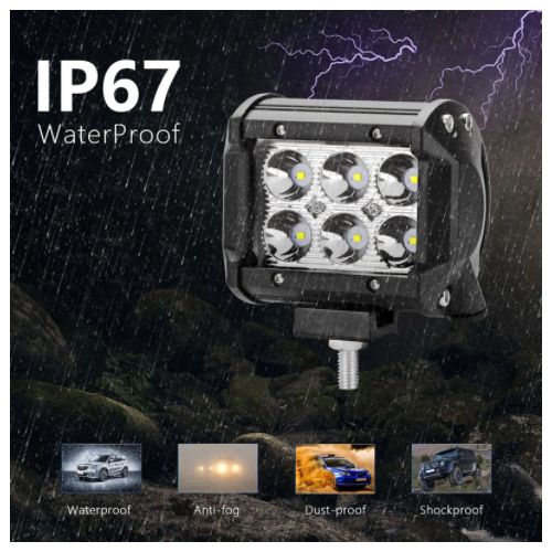 Generic *// 4 piéces Projecteur LED, barre de lumière rectangle Phares pour  voiture, camion, remorque, camion, antibrouillard à prix pas cher