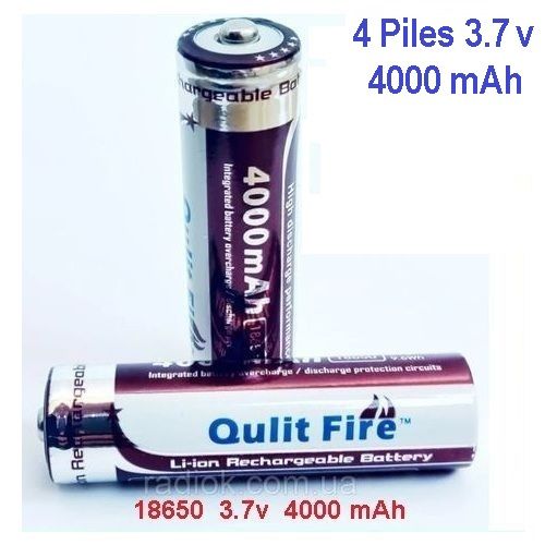 Generic 4 Piles 18650 Li-ion 3.7V // Batteries Rechargeables 4000 mah à  prix pas cher