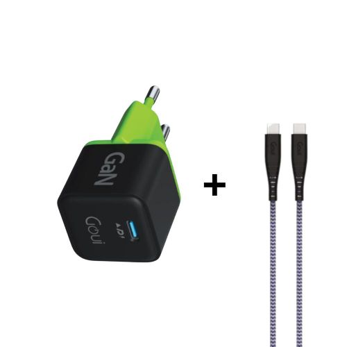 product_image_name-Goui-شاحن حائط GAN 20 مع قابس EU - بقدرة 20 وات + كابل نوع C بقدرة 60 وات-1