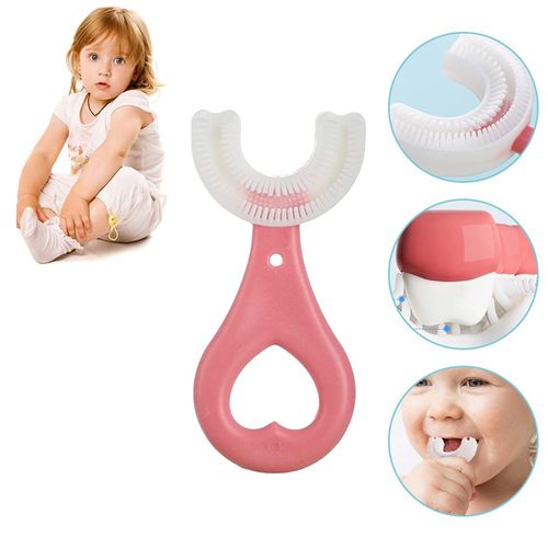 Generic Brosse à dents pour enfants bébé 2 à 6 ans 360° en forme de U  Souple en silicone à prix pas cher