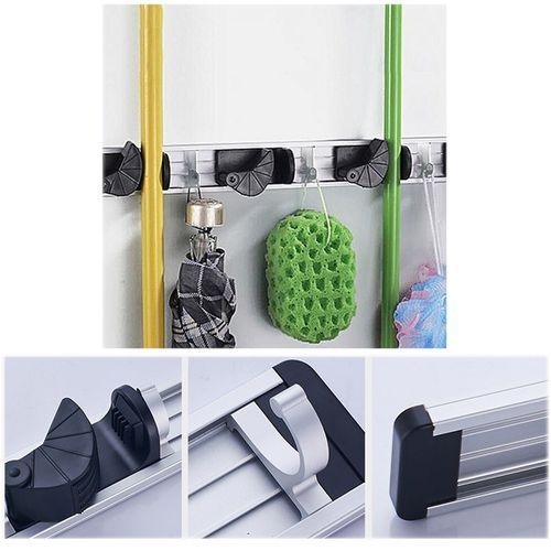 Generic Porte balais et autres accessoires en Aluminium - 3 positions et 4  crochets à prix pas cher