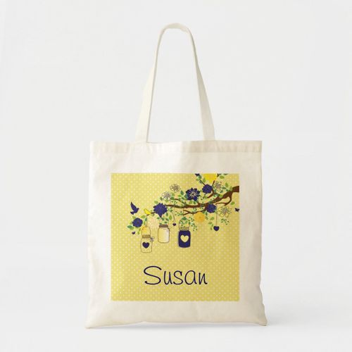 product_image_name-Generic-Navy blue tote of mason jar from country and yellow Unique, haute qualité-1