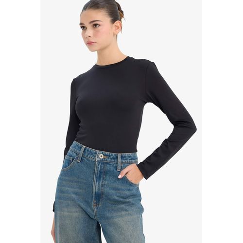 product_image_name-Defacto-تيشيرت كم طويل سليم فيت برقبة مستديرة-1