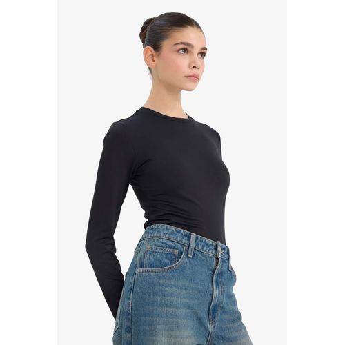 product_image_name-Defacto-تيشيرت كم طويل سليم فيت برقبة مستديرة-3