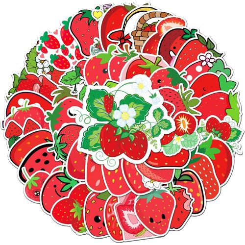 product_image_name-Generic-50 PCS Strawberry Autocollants pour Adolescents Adultes Garçons Filles Enfants,-1