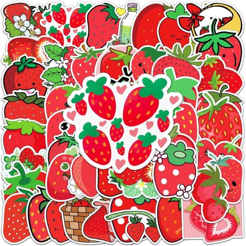 product_image_name-Generic-50 PCS Strawberry Autocollants pour Adolescents Adultes Garçons Filles Enfants,-2