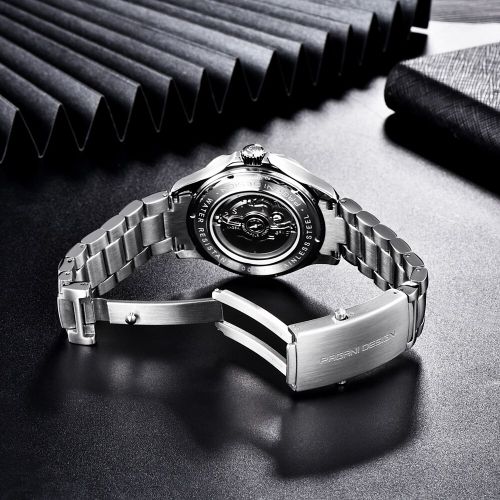 Montre argent cadran sale noir