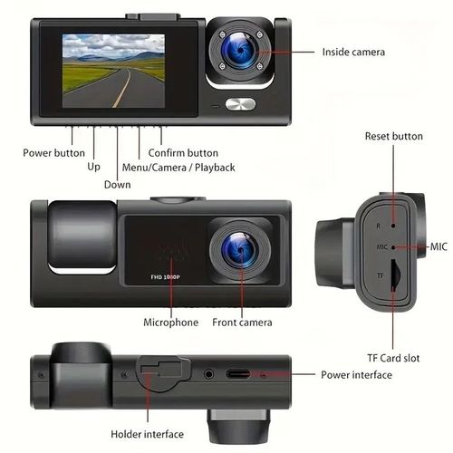 Generic Caméra De Bord 3 Cam Pour Voiture Caméra De Voiture Avec Vision  Nocturne à prix pas cher