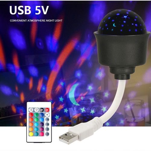 Boule à facettes LED USB pour enfants, lumière disco, effets de