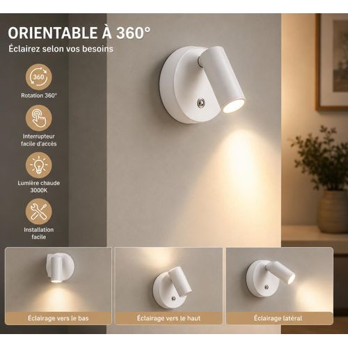 Generic Lampe Murale LED Design Moderne pour Éclairage Intérieur Multi-Couleur