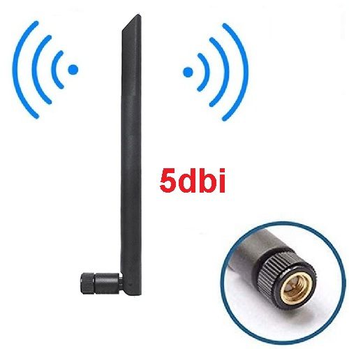 Generic Antenne WiFi Gain 5 dBi Longueur 20cm 2,4GHz connecteur RP-SMA  Pliable à prix pas cher