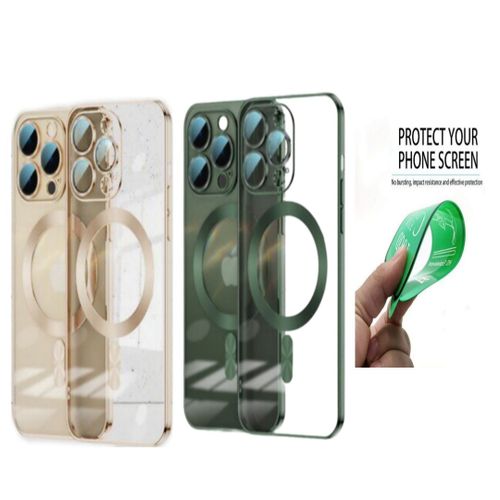 product_image_name-Generic-2 Coque transparente pour iPhone 14 pro Max belle Coque Souple Haut Qualité Vert et Gold  ,Incassable Ciramic iphone 14 pro Max-1