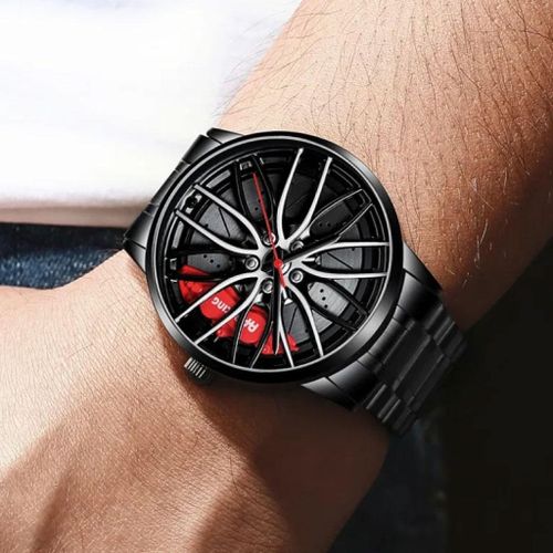 product_image_name-Generic-Montre Luxueuse En Forme De Roue Étanche En Acier Inoxydable Pour Hommes-2