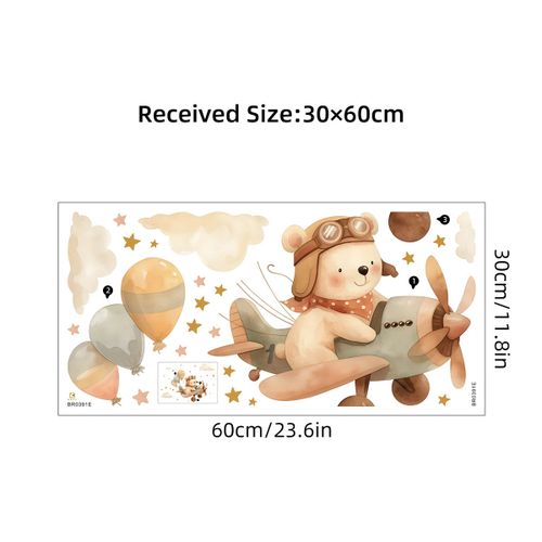 product_image_name-Generic-Autocollant Cartoon Airplane Rabbit Bear Wall Stickers for Kids Room Background Baby-2