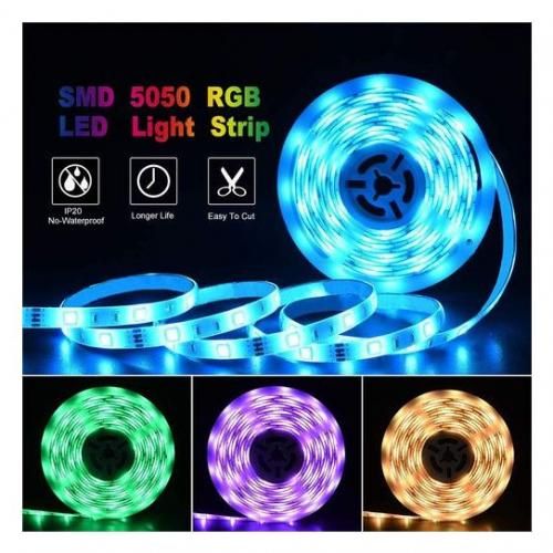 Generic LED RGB Bande Led cordon lumineux Flexible LED Light Strip 5M avec  télecommande 12V rétro-éclairage Power Supply RGB à prix pas cher