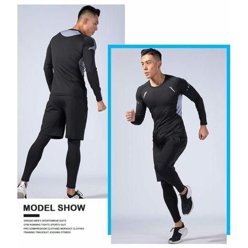 product_image_name-Generic-Survêtement de sport pour hommes, Collant pantalon + Tenu à manches courte + short 3PCS-6