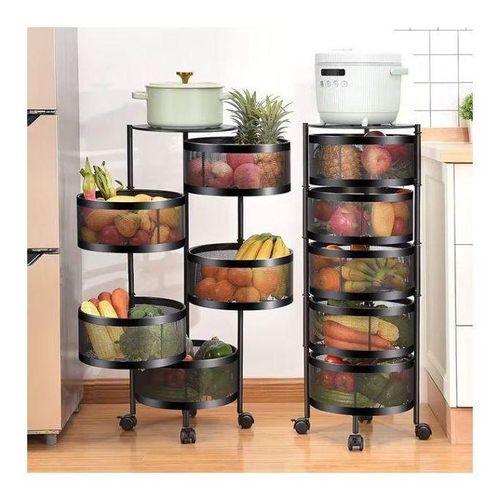 product_image_name-Generic-Chariot 5 Niveaux Avec Roulette, Étagère En Metal Pour Rangement Multifunction-3