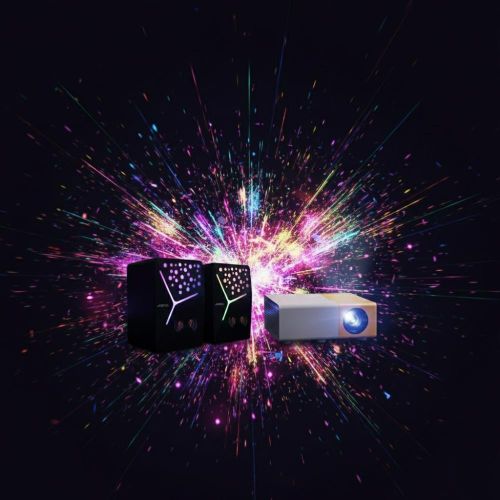 product_image_name-Generic-Pack Home Cinéma Premium – Mini Vidéoprojecteur HD + Ensemble de 2 Enceintes Bluetooth RGB-5