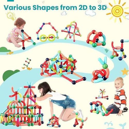 product_image_name-Generic-36 blocs de Construction magnétiques pour enfants, jouets empilables 3D de Construction STEM, bâtonnet magnétique-4