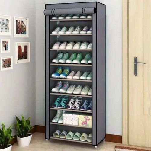 product_image_name-Generic-Étagère à chaussures à 9 niveaux , boîte de rangement, organisateur peu encombrant,  avec housse en tissu non tissé pour placard, couloir, chambre à coucher, entrée-3