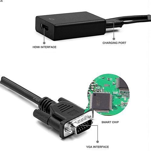 QILIVE Convertisseur vidéo HDMI mâle / VGA femelle FULL HD - Noir