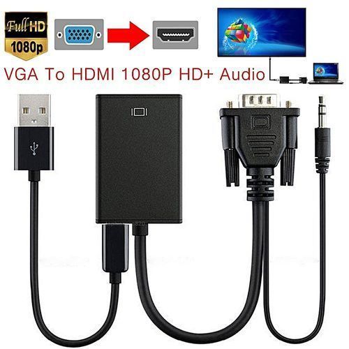 Generic VGA Male vers HDMI Output 1080P HD+ Audio TV AV HDTV Video Cable  Converter à prix pas cher