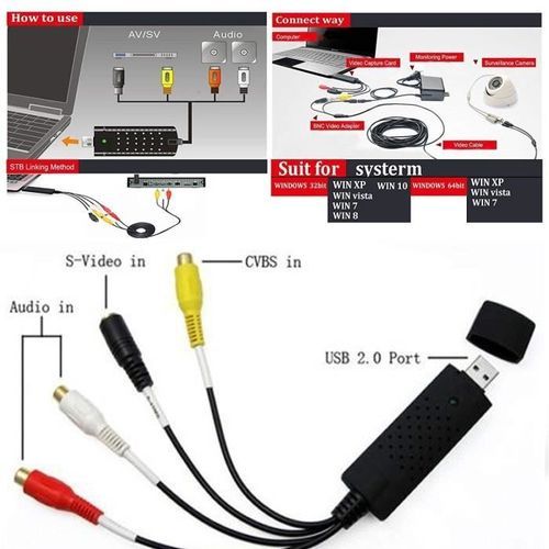 Easy Cap EasyCAP, Easy CAPture USB 2.0, clé USB de capture audio/vidéo - Convertisseur  VHS vers numérique