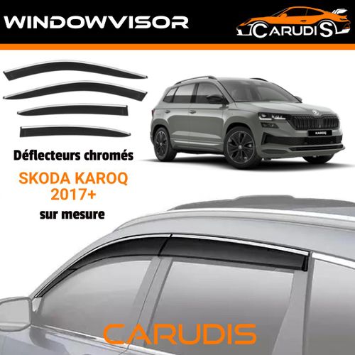 product_image_name-Generic-Déflecteurs d'air noirs chromés pour Skoda Karoq sur mesure (4 pièces) - Installation adhésive 3M-1