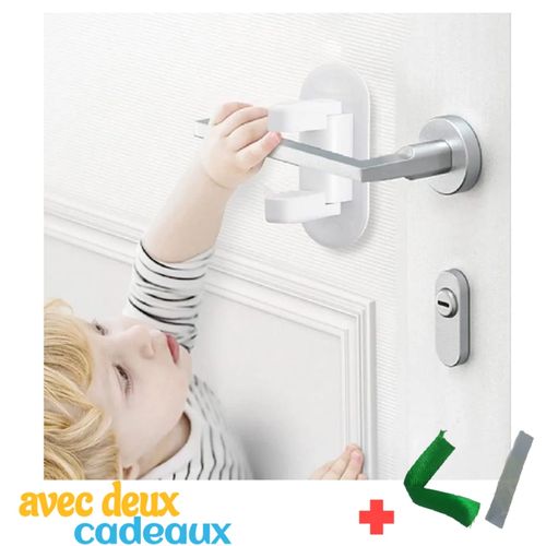 Serrure à levier de porte, serrure de porte à l'épreuve des enfants avec  adhésif 3M, serrures de porte de sécurité pour enfants (lot de 2) 