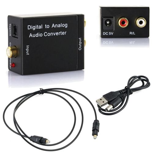 Convertisseur Adaptateur Audio Numérique Coaxial Optical Toslink à  analogique RCA L/R