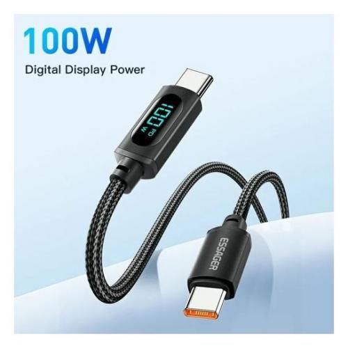 product_image_name-ESSAGER-Cable Usb-C Vers Type-C 100W PD 5A Charge Rapide 4.0 longueur 2 mètre-2