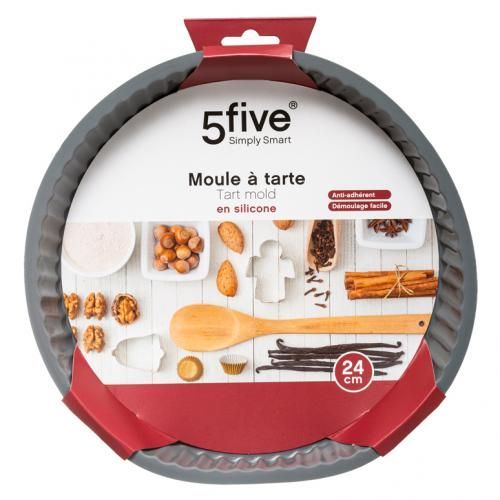 Five Moule à tarte 24 cm en silicone bords rigides Qualité-France à prix  pas cher