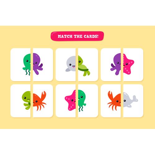 product_image_name-Generic-لعبة بطاقات الذاكرة للأطفال - رسومات يدوية - الحيوانات-1