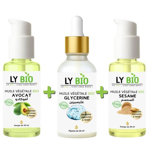 product_image_name-LY BIO-PACK HUILE AVOCAT 50ml - POMPE + HUILE GLYCERINE 50ml - PIPETTE + HUILE SESAME 50ml - POMPE-1