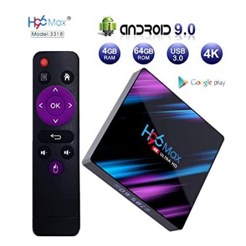 H96 TVBOX H96 MAX  4GB RAM+64GB ROM Android 9  + TV &amp; VOD