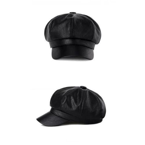 product_image_name-Generic-Chapeau octogonal en cuir, mode rétro, polyvalent, béret à grande circonférence de la tête-8