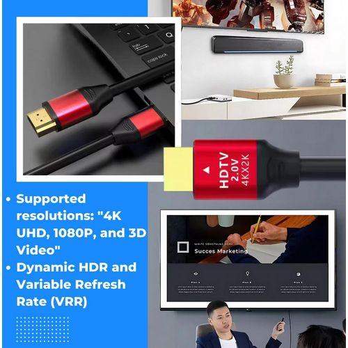 product_image_name-Generic-Câble HDMI 4K Haute Vitesse HDTV 2.0v pour Projecteur, Ordinateur et Télévision 10 M-3