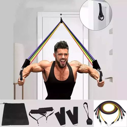 Corde à côtes en latex, 11 pièces/ensemble, bandes d'intérieur, équipement  de fitness portable, sangle