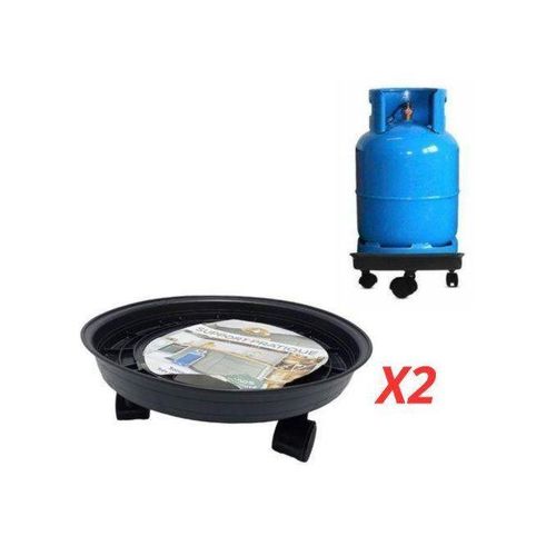 product_image_name-Generic-Lot 2 Support a Gaz Plastique avec 4 Roue,Porte-bouteille Pour Déplacer Les Pots De Fleurs-1