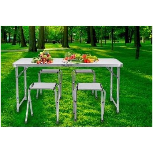 Generic Table Pliante Avec 4 Chaises Pliable Pour Pique Pique Camping Table  Pliante à prix pas cher