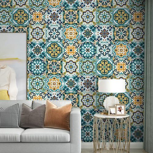 product_image_name-Generic-36pièces Boho-Inspired 10.16x10.16 cm Autocollants de Dosseret - Motifs Mandala Vibrants, Étanches et Auto-Adhésifs, Idéaux pour la Décoration de Cuisine, Salle de Bain, Salon, Décoration de Salle de Bain   Autocollants Vibrants   Autocollants Étanches-1