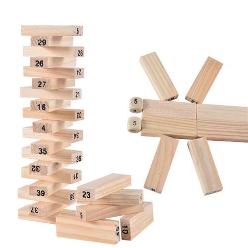 Generic Jenga en bois jeu de tour d'empilage avec 54 blocs de bois