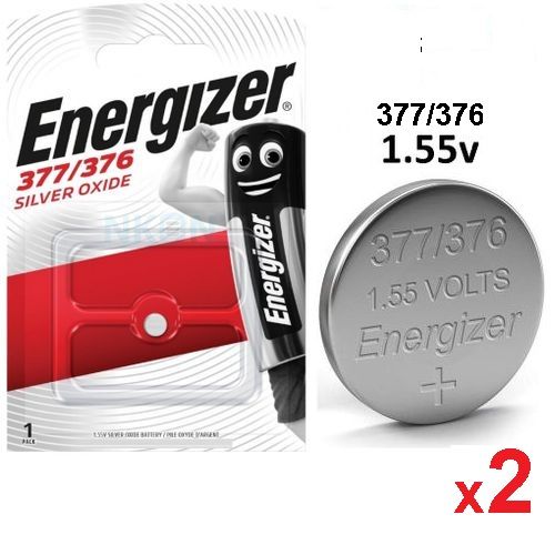 Energizer Pile Bouton 377 376 Silver Oxide Montre / Watch 1.55 volt, 2  Batteries 1.55v à prix pas cher