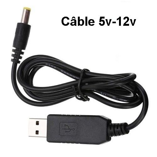 Generic Cable 5V À 12V convertisseur USB vers Routeur Modem Wifi à