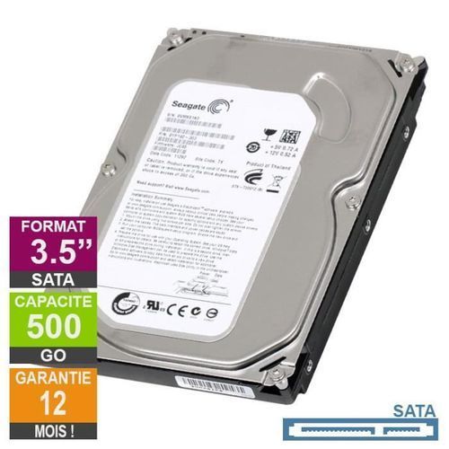 Disque Dur Interne SATA HDD 3.5 Pour PC Gamer , Bureau, DVR XVR  500 GB