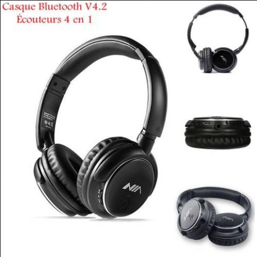Lecteur Mp3 Bluetooth Radio Musique Casque Bluetooth Écouteurs
