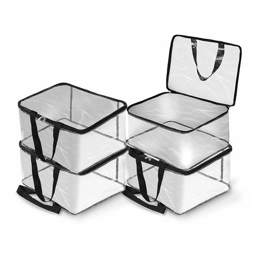 Lot de 6 sacs de rangement transparents très résistants, sac de