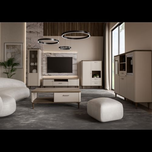 product_image_name-Kitea-Grande Vitrine 1 Porte LACETTI - Beige-2